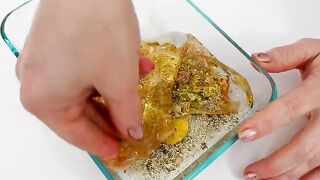 Red vs Gold - Mixing Makeup Eyeshadow Into Slime Special Series 138 Satisfying Slime Video