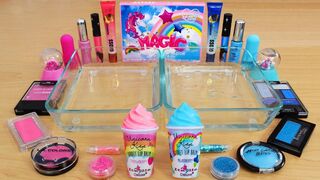 Pink vs Blue - Mixing Makeup Eyeshadow Into Slime Special Series 135 Satisfying Slime Video