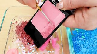 Pink vs Blue - Mixing Makeup Eyeshadow Into Slime Special Series 135 Satisfying Slime Video