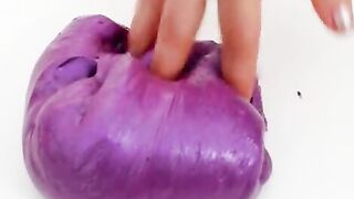 Purple vs Coral - Mixing Makeup Eyeshadow Into Slime! Special Series 128 Satisfying Slime Video