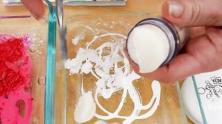 Pink vs White - Mixing Makeup Eyeshadow Into Slime! Special Series 127 Satisfying Slime Video
