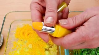 Lemon vs Lime - Mixing Makeup Eyeshadow Into Slime! Special Series 123 Satisfying Slime Video