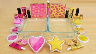 Pink vs Gold - Mixing Makeup Eyeshadow Into Slime! Special Series 121 Satisfying Slime Video