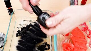 Black vs Red - Mixing Makeup Eyeshadow Into Slime! Special Series 119 Satisfying Slime Video