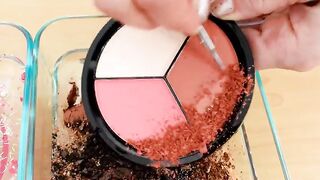 Pink vs Brown- Mixing Makeup Eyeshadow Into Slime! Special Series 118 Satisfying Slime Video