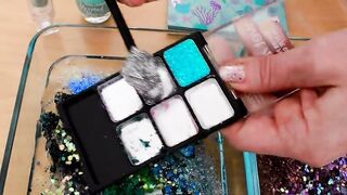 Teal vs Purple - Mixing Makeup Eyeshadow Into Slime! Special Series 115 Satisfying Slime Video