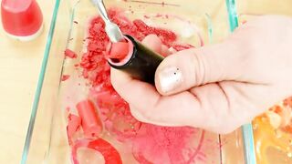 Red vs Orange - Mixing Makeup Eyeshadow Into Slime! Special Series 110 Satisfying Slime Video
