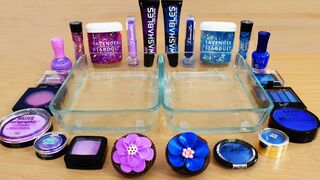 Lavender vs Blue - Mixing Makeup Eyeshadow Into Slime! Special Series 106 Satisfying Slime Video