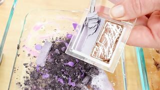 Purple vs Coco Brown - Mixing Makeup Eyeshadow Into Slime! Special Series 104 Satisfying Slime Video