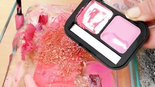 Pink vs Gray - Mixing Makeup Eyeshadow Into Slime! Special Series 103 Satisfying Slime Video