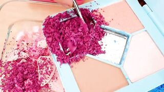 Pink vs Blue - Mixing Makeup Eyeshadow Into Slime! Special Series 101 Satisfying Slime Video