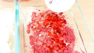 Red vs White - Mixing Makeup Eyeshadow Into Slime! Special Series 100 Satisfying Slime Video