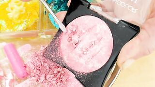Pink vs Blue vs Yellow - Mixing Makeup Eyeshadow Into Slime! Special Series Satisfying Slime Video
