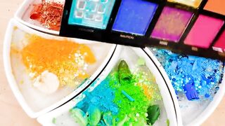 Rainbow - Mixing Makeup Eyeshadow Into Slime! Special Series 96 Satisfying Slime Video