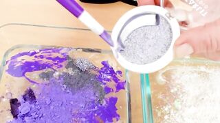 Purple vs White - Mixing Makeup Eyeshadow Into Slime! Special Series 93 Satisfying Slime Video
