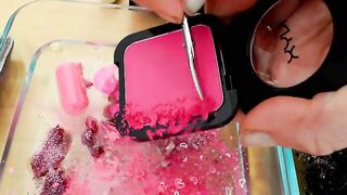 Pink vs Black - Mixing Makeup Eyeshadow Into Slime! Special Series 91 Satisfying Slime Video