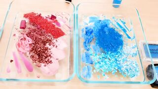 Rose vs Blue - Mixing Makeup Eyeshadow Into Slime! Special Series 87 Satisfying Slime Video