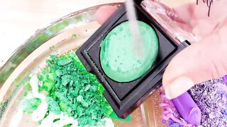 Pink vs Purple vs Green - Mixing Makeup Eyeshadow Into Slime! Satisfying Slime Video