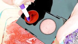 Purple vs Red - Mixing Makeup Eyeshadow Into Slime! Special Series 85 Satisfying Slime Video