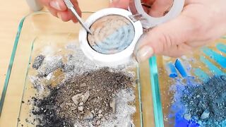 Silver vs Blue - Mixing Makeup Eyeshadow Into Slime! Special Series 81 Satisfying Slime Video