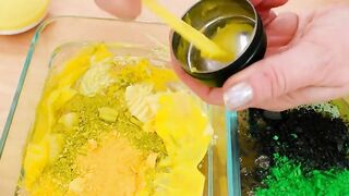 Yellow vs Green - Mixing Makeup Eyeshadow Into Slime! Special Series 80 Satisfying Slime Video