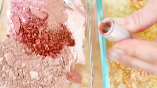 Rose Gold vs Gold - Mixing Makeup Eyeshadow Into Slime! Special Series 78 Satisfying Slime Video