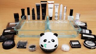 Black vs White - Mixing Makeup Eyeshadow Into Slime! Special Series 75 Satisfying Slime Video
