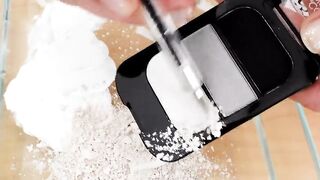 Black vs White - Mixing Makeup Eyeshadow Into Slime! Special Series 75 Satisfying Slime Video