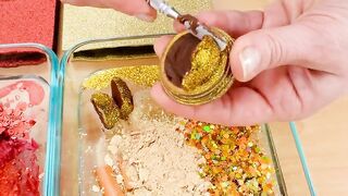 Red vs Gold - Mixing Makeup Eyeshadow Into Slime! Special Series 73 Satisfying Slime Video