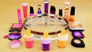 Pink vs Purple vs Peach - Mixing Makeup Eyeshadow Into Slime! Special Series Satisfying Slime Video
