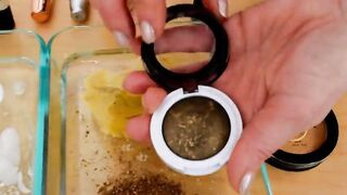 White vs Gold Mixing Makeup Eyeshadow Into Slime! Special Series 70 Satisfying Slime Video