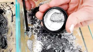 Black vs Silver - Mixing Makeup Eyeshadow Into Slime! Special Series 67 Satisfying Slime Video