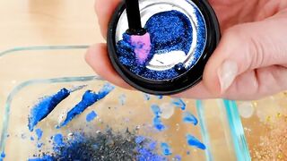 Blue vs Gold - Mixing Makeup Eyeshadow Into Slime! Special Series 61 Satisfying Slime Video