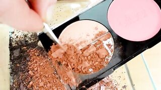 Pink vs Chocolate - Mixing Makeup Eyeshadow Into Slime! Special Series 60 Satisfying Slime Video
