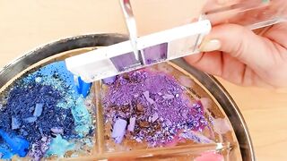 Mixing Makeup Eyeshadow Into Slime! Pink vs Blue vs Purple Special Series Satisfying Slime Video
