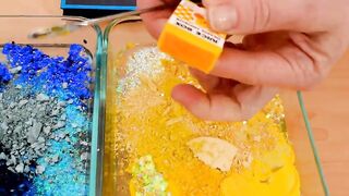 Mixing Makeup Eyeshadow Into Slime! Blue vs Yellow Special Series Part 53 Satisfying Slime Video