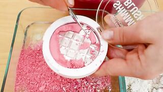 Mixing Makeup Eyeshadow Into Slime! Pink vs White Special Series Part 51 Satisfying Slime Video