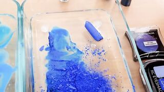 Mixing Makeup Eyeshadow Into Slime! Light Blue vs Dark Blue Special Series 50 Satisfying Slime Video