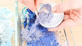 Mixing Makeup Eyeshadow Into Slime! Light Blue vs Dark Blue Special Series 50 Satisfying Slime Video
