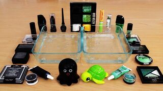 Mixing Makeup Eyeshadow Into Slime! Black vs Green Special Series Part 45 Satisfying Slime Video