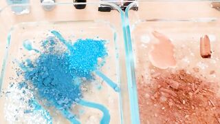 Mixing Makeup Eyeshadow Into Slime! Teal vs Copper Special Series Part 43 Satisfying Slime Video