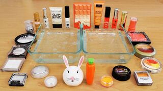 Mixing Makeup Eyeshadow Into Slime! White vs Orange Special Series Part 41 Satisfying Slime Video