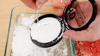 Mixing Makeup Eyeshadow Into Slime! White vs Orange Special Series Part 41 Satisfying Slime Video