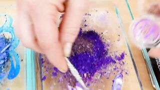 Mixing Makeup Eyeshadow Into Slime! Purple vs Blue Special Series Part 40 Satisfying Slime Video