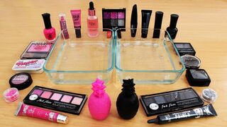 Mixing Makeup Eyeshadow Into Slime! Pink vs Black Special Series Part 39 Satisfying Slime Video