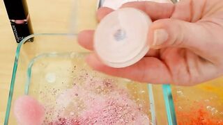Mixing Makeup Eyeshadow Into Slime! Pink vs Orange Special Series Part 38 Satisfying Slime Video