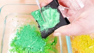 Mixing Makeup Eyeshadow Into Slime ! Green vs Yellow Special Series Part 35 Satisfying Slime Video