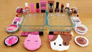 Mixing Makeup Eyeshadow Into Slime ! Pink vs Brown Special Series Part 32 Satisfying Slime Video