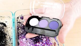 Mixing Makeup Eyeshadow Into Slime ! Black vs Purple Special Series Part 27 Satisfying Slime Video