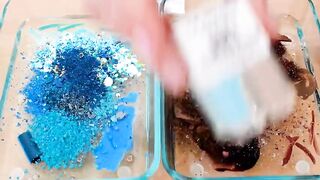 Mixing Makeup Eyeshadow Into Slime ! Teal vs Brown Special Series Part 25 Satisfying Slime Video
